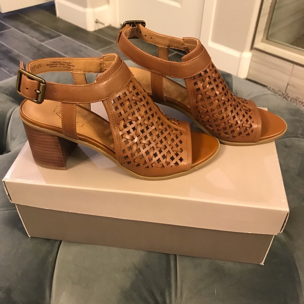 Franco Sarto Harlet 3 Laser Cut Stacked Heels